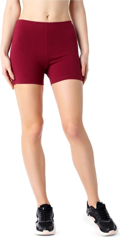 Bellivalini Dames Leggings - Sport - Vrijetijdsbroek - Korte - Katoen - Wijn rood - L - BLV-BLV50-186-LE