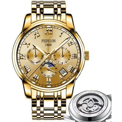 Volautomatisch Niet-mechanisch Horloge Heren Waterdicht Lichtgevend Tourbillon Hol Herenhorloge Zakelijk Trendhorloge minimum beige