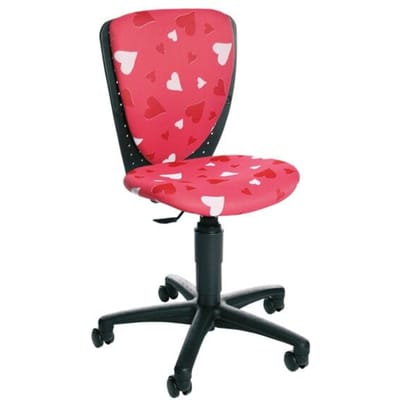 Topstar kinderdraaistoel S'cool 3, Haartjes, zonder armleuningen, doorlopende zitting, roze/zwart