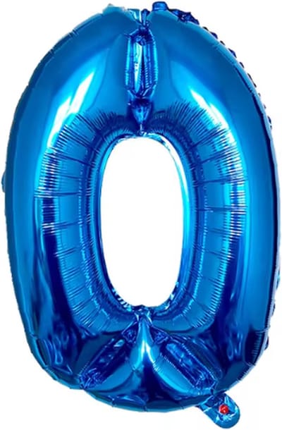 Jumada's - Feestelijk - Cijferballon - Folie - 70cm - Blauw - Cijfer 0