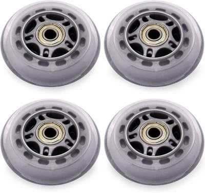 Inline Skate Wielen 76mm met Lagers - Duurzame Rollerblade Wielen voor Binnen en Buiten (4 Stuks, Zilver)