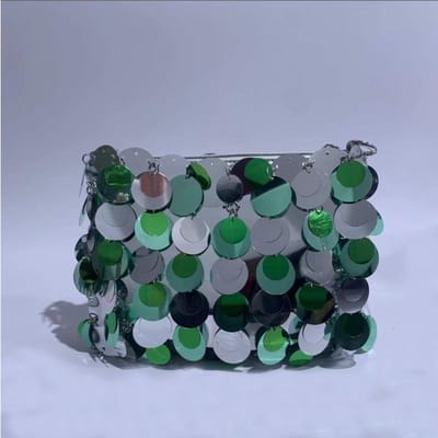 Een High-end Clutch Tas voor Dames, Een Enkelvoudige Schouder Crossbody Tas met Ketting, Een Handtas met Pailletten gray