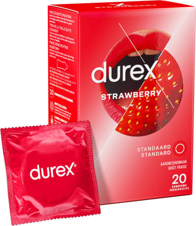 Durex Condooms Aardbeiensmaak - 20 stuks