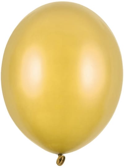 Strong Ballonnen 30cm, Metallic goud (1 zakje met 100 stuks)