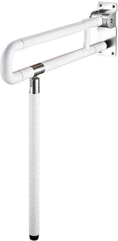 Opvouwbare Toiletbeugel - Wandsteun Badkamer - Veilige Ondersteuning - Met Steunpoot - 75 cm - Wit