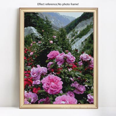 Peinture diamant 5D à faire soi-même, affichage complet de fleurs sauvages naturelles, broderie complète de diamant rond, point de croix 20X30CM gray