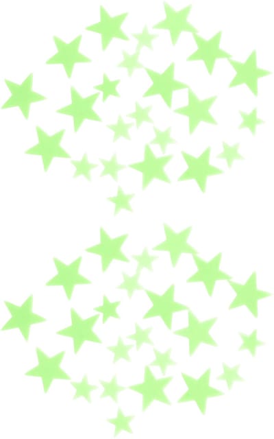 Home Deco Kids Glow in the dark Sterrenstelsel - 48x stuks - groen - kunststof - kinderkamer - decoratie