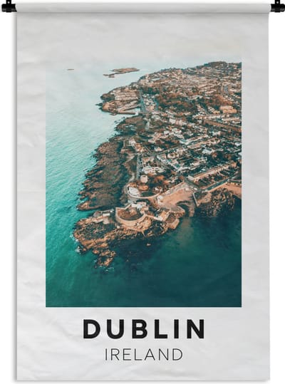 Wandkleed - Wanddoek - Ierland - Dublin - Zee - 120x180 cm - Wandtapijt