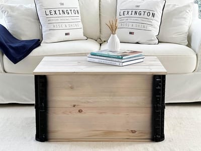 Houten Salontafel met Opbergruimte - Vintage Shabby Chic Stijl Massief Grijs