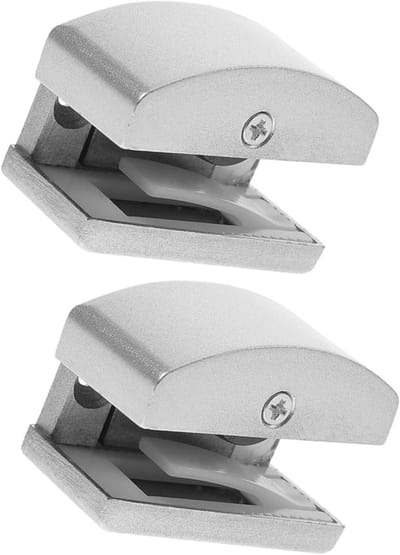 Deurstopper Set - Douchegeleider Onderste - Schuifdeur Stabiliseren - Anti-Slinger Functie - 5 x 4.2cm - Zilverkleurig