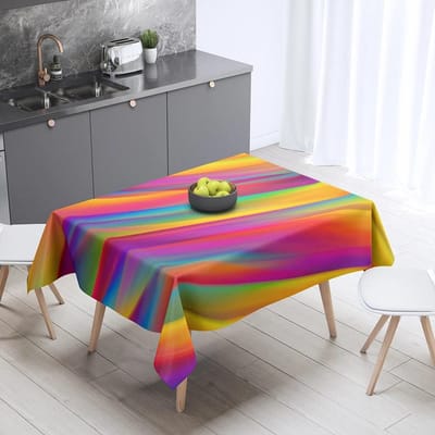 Regenboog Print Patroon Tafelkleed Huisdecoratie Tafel Rechthoekig Feest Vlekbestendig Stofhoes 140x220cm