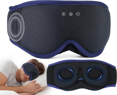 Verduisterend Slaapmasker met Bluetooth Hoofdtelefoon voor Zijslapers, Ademend en Zacht met Ultradunne Stereoluidsprekers voor Ontspanning en Comfort