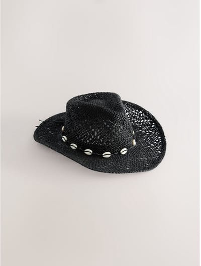 Next - Dames - Hoed met Western-detail - Zwart