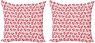 ABAKUHAUS Valentijn Kussenhoes Set 2x40 cm – Dubbelzijdig Druk – Donker Koraal