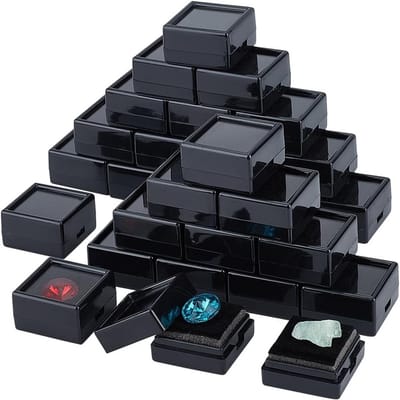 72 Stuks Gemstone Display Box - Plastic Diamant Display Case met Duidelijke Deksel, Ideaal voor Sieraden, Geschenken en Verzamelobjecten - 3x3x1.5cm