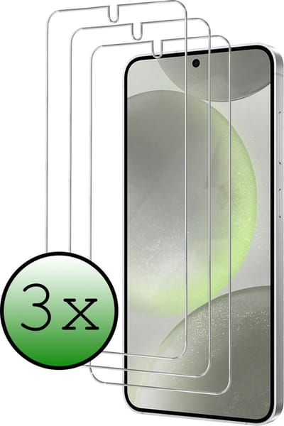 Screenprotector - 3 Stuks Geschikt voor Samsung Galaxy S24 - Extra Sterk - Beschermglas - Gehard Glas - Tempered Glass - Screen Protector