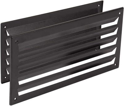 Ventilatiegrille Deur - Luchtgrille Aluminium - Schimmel Voorkomen - Poedercoating RAL9005 - 333x157mm - Zwart