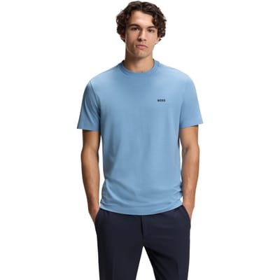 Boss Oversized T-shirt voor heren met Tchup-logo (Lichtblauw)