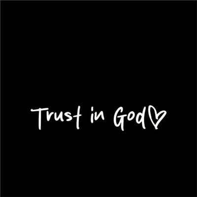 Vertrouw op God, Geloof Hoop Liefde, Zelfklevend Glanzende Look, Religieuze Geschenken voor Leraren,  Vertrouw op God  Met Hart Graphics - Christelijke Kerk Decoraties one-size wit