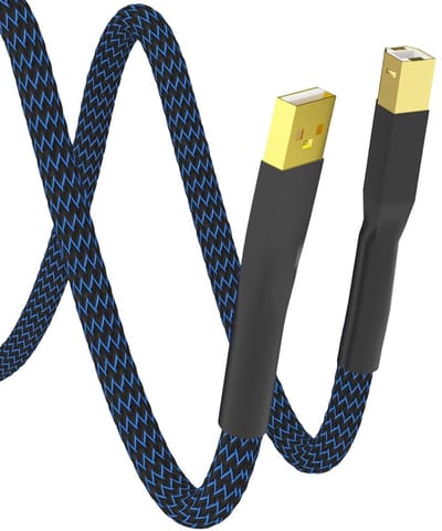 Hoge kwaliteit USB 2.0 A naar B audiokabel, 4N OFC koper, 24K verguld, snelle overdracht voor DAC, versterker en luidspreker (1 meter)