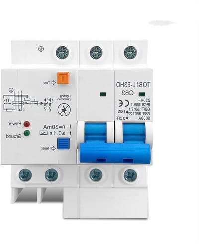 Stroomonderbreker Overspanningsbeveiliging - Bliksembeveiliging SPD - Elektrische Veiligheid - Automatische Schakelaar - 16a - Grijs