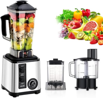 Keukenmachine - Commerciële Blender - Grote Porties Maken - 15 Snelheidsstanden - 3 Liter Capaciteit - Zilver