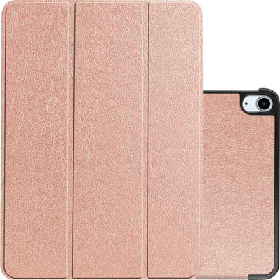 Hoes - Geschikt voor Apple iPad Air 5 (2022) - 10.9 inch - 5e Generatie - M1 - Dun & Stevig - Trifold Bookcase - Hard Cover Case - Met Uitsparing Geschikt voor Apple Pencil - Hardcover Book - Tablet Hoesje - Rosé goud