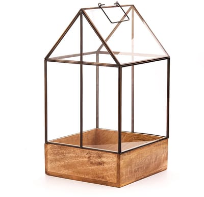 Die Stadtgärtner - Broeikas - houten kas 27 x 27 cm - duurzaam met vintage look en unieke uitstraling