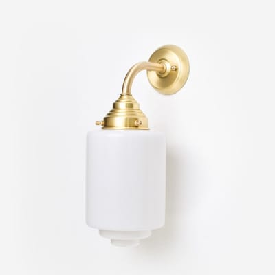 Wandlamp Getrapte Cilinder Medium Curve Messing - Art Deco Trade