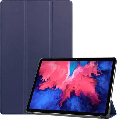 3-Vouw sleepcover hoes - Geschikt voor Lenovo Tab P11 / P11 Plus - Donkerblauw