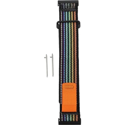 Bracelet de montre 2 pièces en nylon élastique 24 mm de remplacement bracelet de poignet réglable pour HR Baro noir