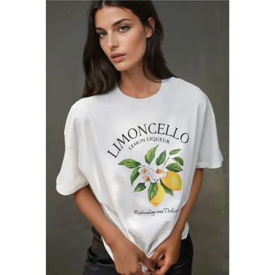 100% Katoenen Overmaat Geprinte Ronde Hals Katoenen T-Shirt
