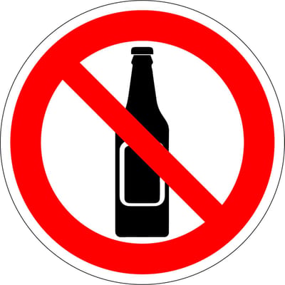 Verboden voor flessen sticker 50 mm - 10 stuks per kaart