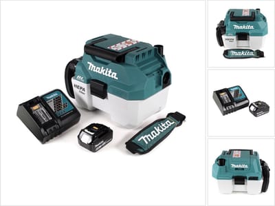 Makita DVC 750 LRG1X3 accu stofzuiger nat- en droogzuiger 18 V draagbaar + 1x 6,0 Ah accu en oplader - zonder accessoires