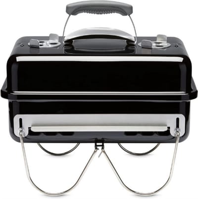 Houtskoolbarbecue | Draagbare Barbecue | Camping Barbecue Met Deksel En Tafelblad | Een Met Porselein Geëmailleerde Schaal | Klein En Licht | Outdoor Oven - Zwart (1131004)