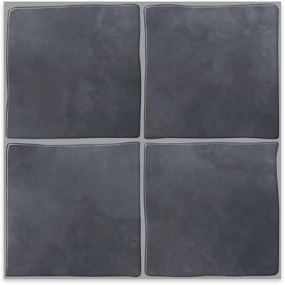 24Supply Plaktegels - 10 Stuks - Glans - Donkergrijs - 25.4x25.4cm