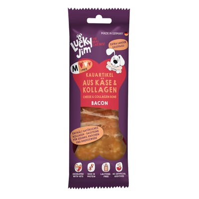 60g Lucky Jim Kauwbot M Kaas & Collageen Bacon Hondensnacks