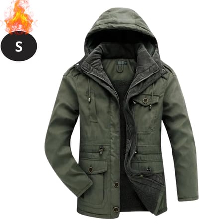 Livano Winterjas - Parka - Heren - Winter - Jas - Volwassen - Stijlvol - Met Capuchon - Legergroen - S