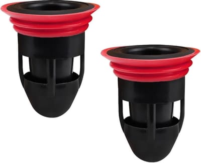 2 stuks - Waste afvoerplug - Universele afvoerset - Afvoerpluggen - Vloerafvoer - Afvoerplug - Anti-Geur Vloer Afvoerkern - Douche Afval Water Afvoer Terugstroom Preventer - 6.5*5.5cm - zwart - PP