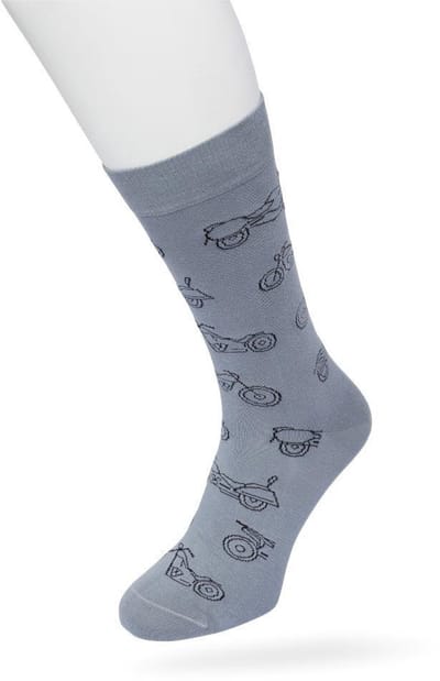 Bonnie Doon Heren Sokken met Motor Print maat 40/46 Grijs - Thema Sokken - Motorbike - Cadeau Sokken - Word je Happy en vrolijk van - Zacht Katoen met Gladde Teennaad - Comfortabel - Perfect Cadeau - Griffin - BT992131.243
