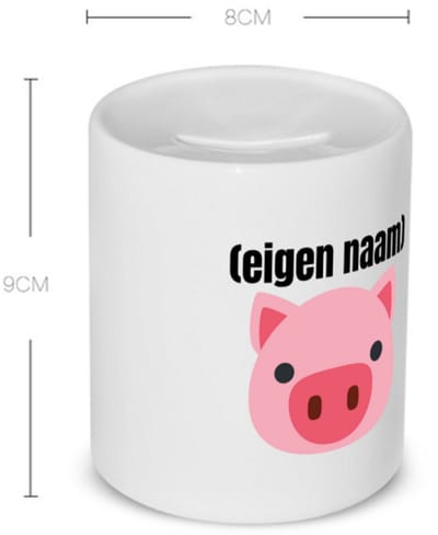 Akyol - varkenskop met eigen naam Spaarpot - Varken - boeren/varken liefhebbers - iemand die houdt van varkens - verjaardag - cadeau - kado - geschenk - 350 ML inhoud