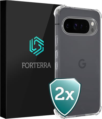 Hoesje 2 Stuks - Geschikt voor Google Pixel 9 Pro - Sterk & Shockproof - Back Cover - Siliconen Case - Telefoon Hoes Shock Proof - Transparant