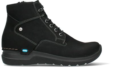Wolky Hoge veterschoenen Whynot HV zwart nubuck