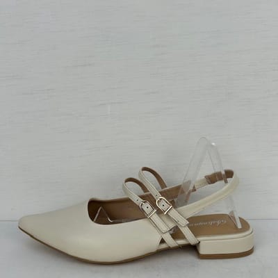 Leatherlook slingbacks met lage hak beige Beige / 36