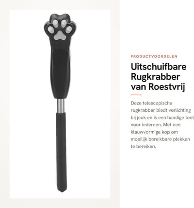 Dailygoods- Rugkrabber Uitschuifbaar 22,5-62,5 cm - Telescopisch Massagegereedschap - Rugborstel - Rugkrabber Bamboe - Antislip Grip - Hoogwaardig Roestvrij Staal - Lichaamsmassager