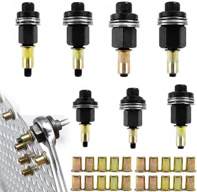 Handgereedschap set met 7 handrivetmoeren en 70 blindmoeren voor M3-M12, ideaal voor auto en meubels
