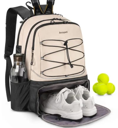 Nivard Padeltas - Padel Tas - Tennistas - Tennis - Rugzak - Hoes - Heren - Dames - Zak - Beige