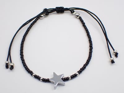 Colure® armband Miyuki matzwart met symbool Lucky Star