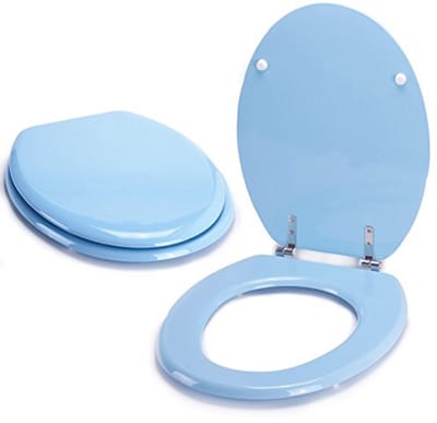 Toiletzitting MDF Lichtblauw met Roestvrijstalen Scharnieren - Comfort en Stabiliteit voor Jouw Badkamer