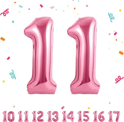 Grote Roze Cijfer Ballon 11 Jaar Helium Folieballon Verjaardagsdecoratie Feest